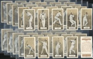 Carreras - 'A Series of 50 Cricketers (Brown & White)' (1934) - Complete Set (Bradman, Hobbs, Larwood, Ranjitsinhji etc)