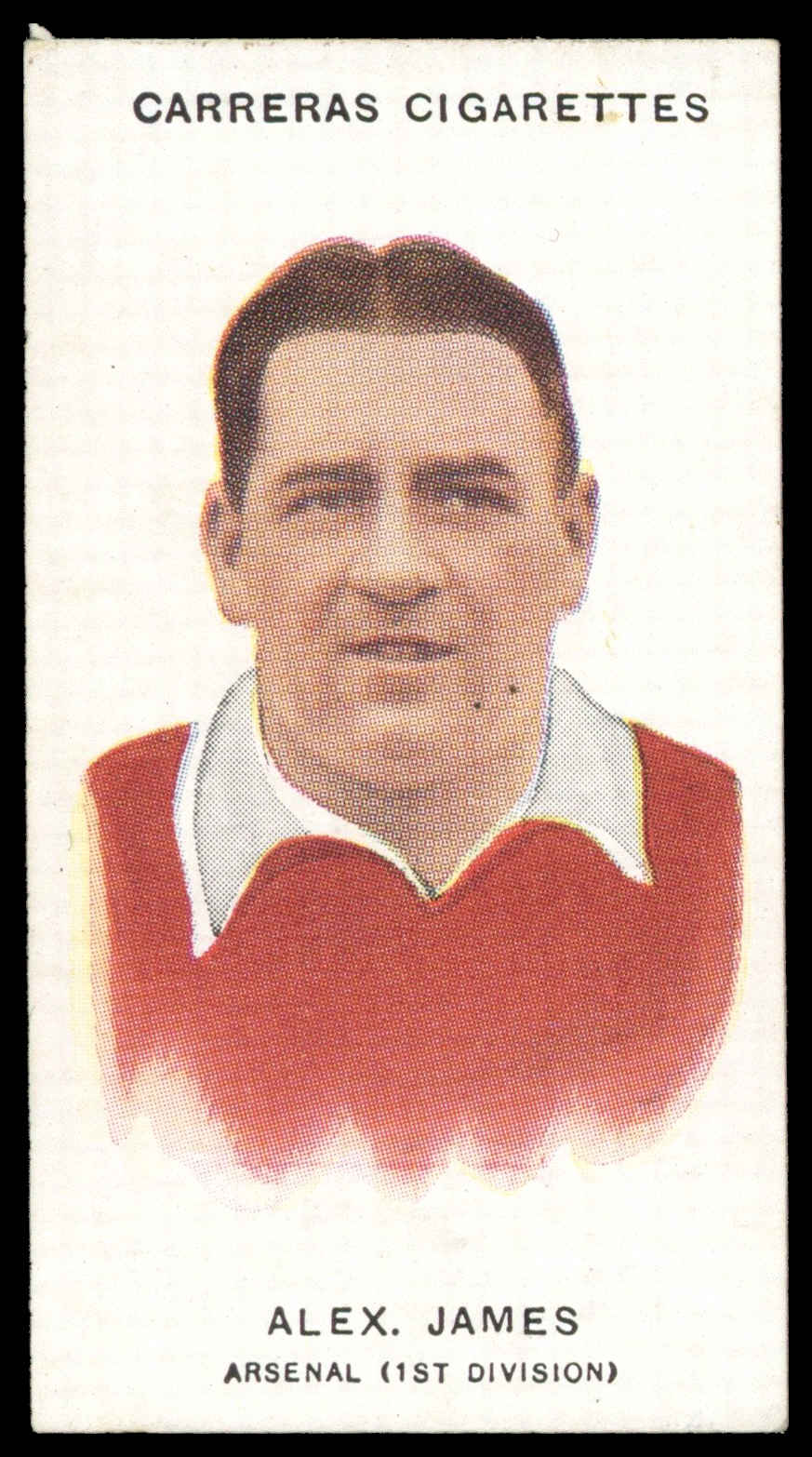 Carreras - 'Footballers (26mm)' (1934) - #1 - Alex James (Arsenal) Carreras - 'Footballers (26mm)' (1934) - #1 - Alex James (Arsenal)