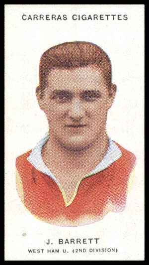 Carreras - 'Footballers (26mm)' (1934) - #17 - J. Barrett (West Ham United)