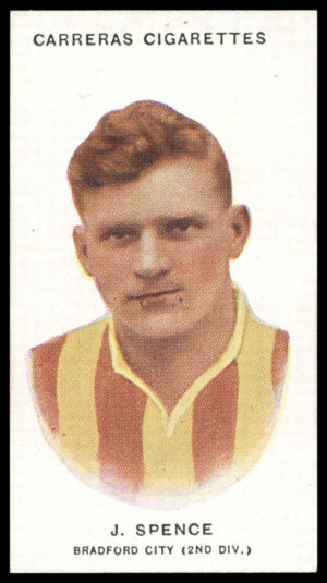 Carreras - 'Footballers (26mm)' (1934) - #36 - J. Spence (Bradford City)