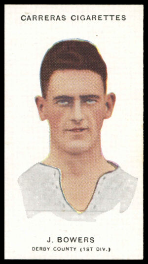 Carreras - 'Footballers (26mm)' (1934) - #49 - J. Bowers (Derby County)