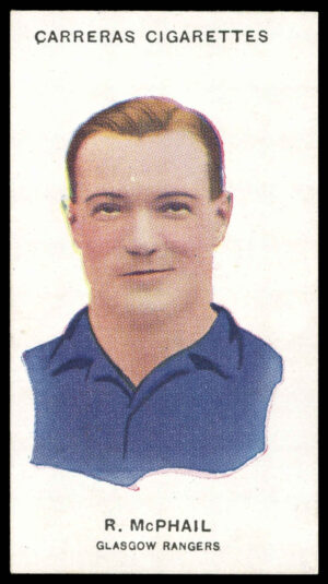 Carreras - 'Footballers (26mm)' (1934) - #54 - R. McPhail (Rangers)