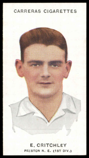 Carreras - 'Footballers (26mm)' (1934) - #62 - E. Critchley (Preston North End)