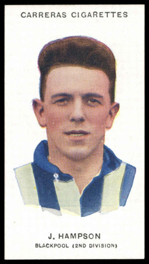 Carreras - 'Footballers (26mm)' (1934) - #64 - J. Hampson (Blackpool)