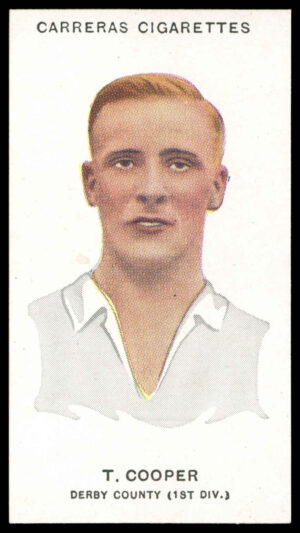 Carreras - 'Footballers (26mm)' (1934) - #65 - T. Cooper (Derby County)