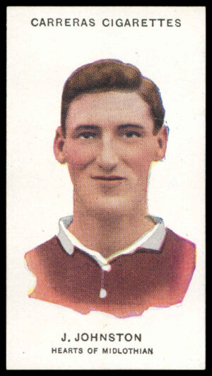 Carreras - 'Footballers (26mm)' (1934) - #71 - J. Johnston (Heart of Midlothian)