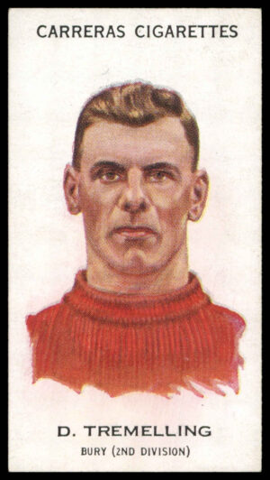 Carreras - 'Footballers (27mm)' (1934) - #10 - D. Tremelling (Bury)