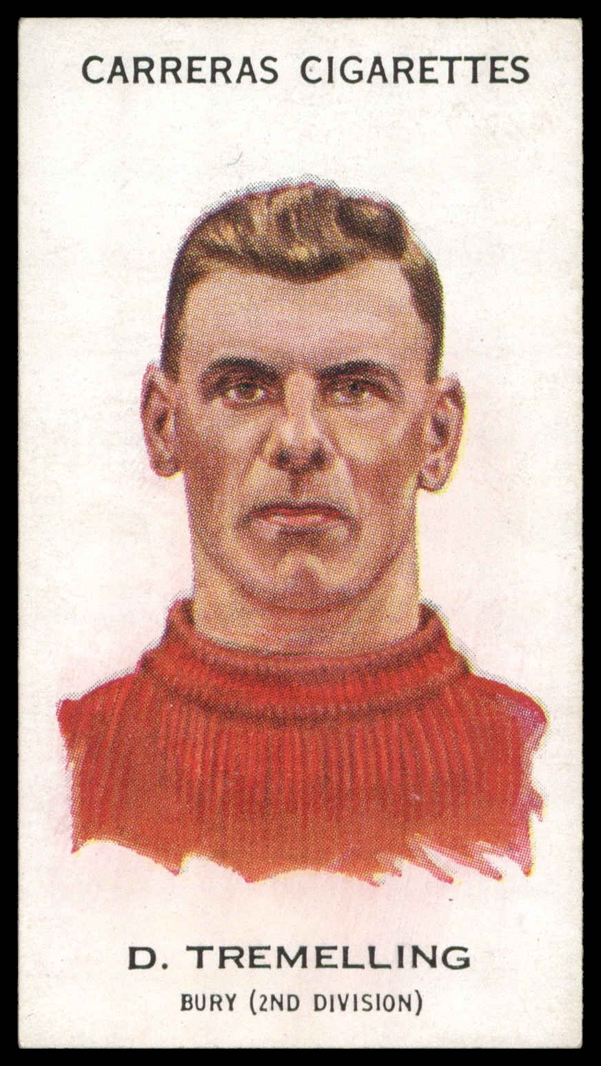 Carreras - 'Footballers (27mm)' (1934) - #10 - D. Tremelling (Bury) Carreras - 'Footballers (27mm)' (1934) - #10 - D. Tremelling (Bury)