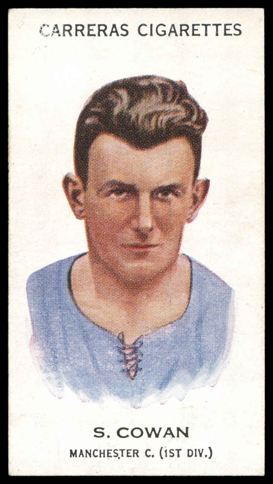 Carreras - 'Footballers (27mm)' (1934) - #14 - S. Cowan (Manchester City) Carreras - 'Footballers (27mm)' (1934) - #14 - S. Cowan (Manchester City)