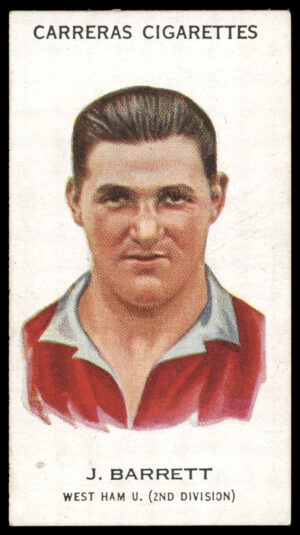 Carreras - 'Footballers (27mm)' (1934) - #17 - J. Barrett (West Ham United)