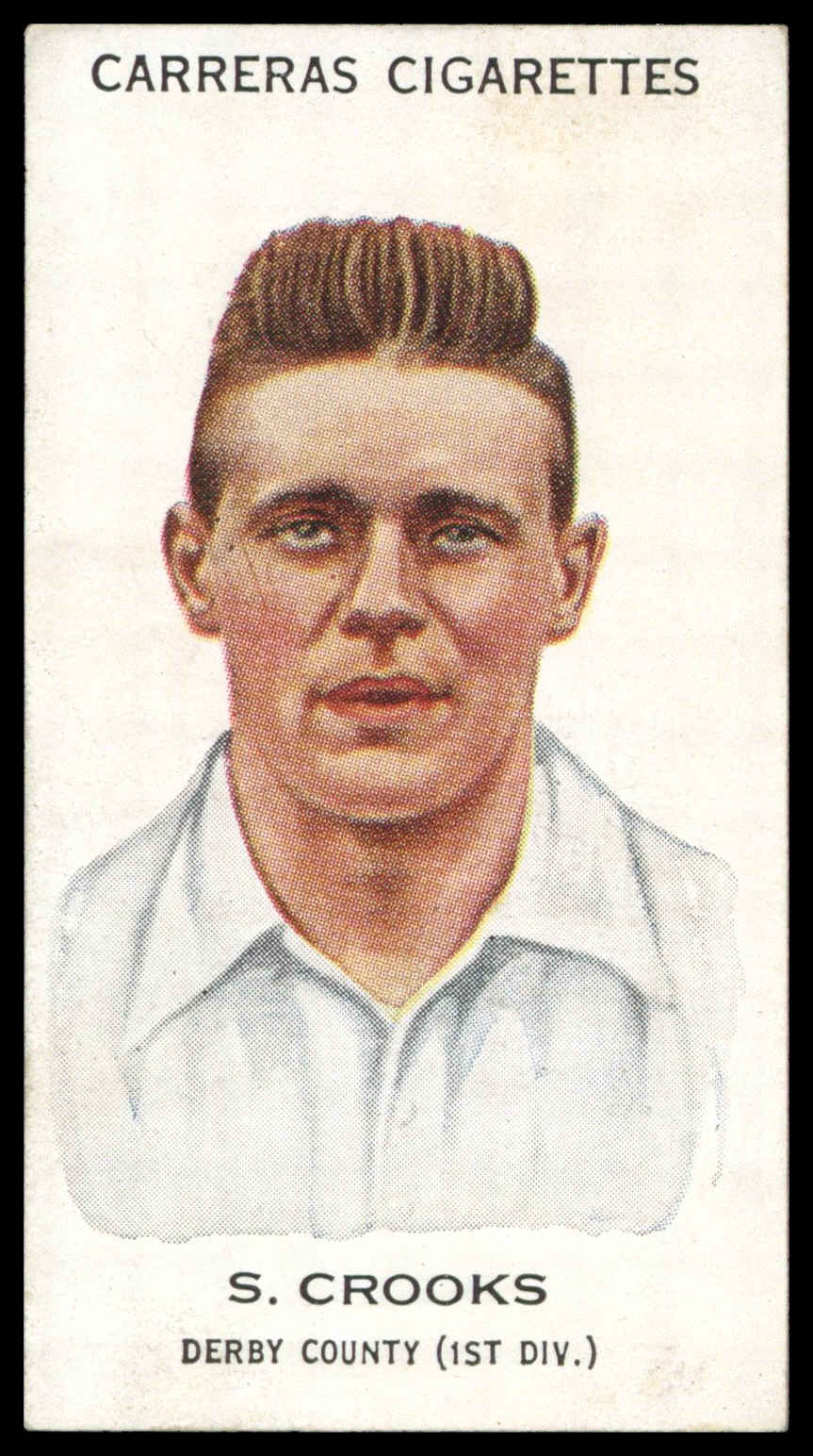 Carreras - 'Footballers (27mm)' (1934) - #31 - S. Crooks (Derby County) Carreras - 'Footballers (27mm)' (1934) - #31 - S. Crooks (Derby County)
