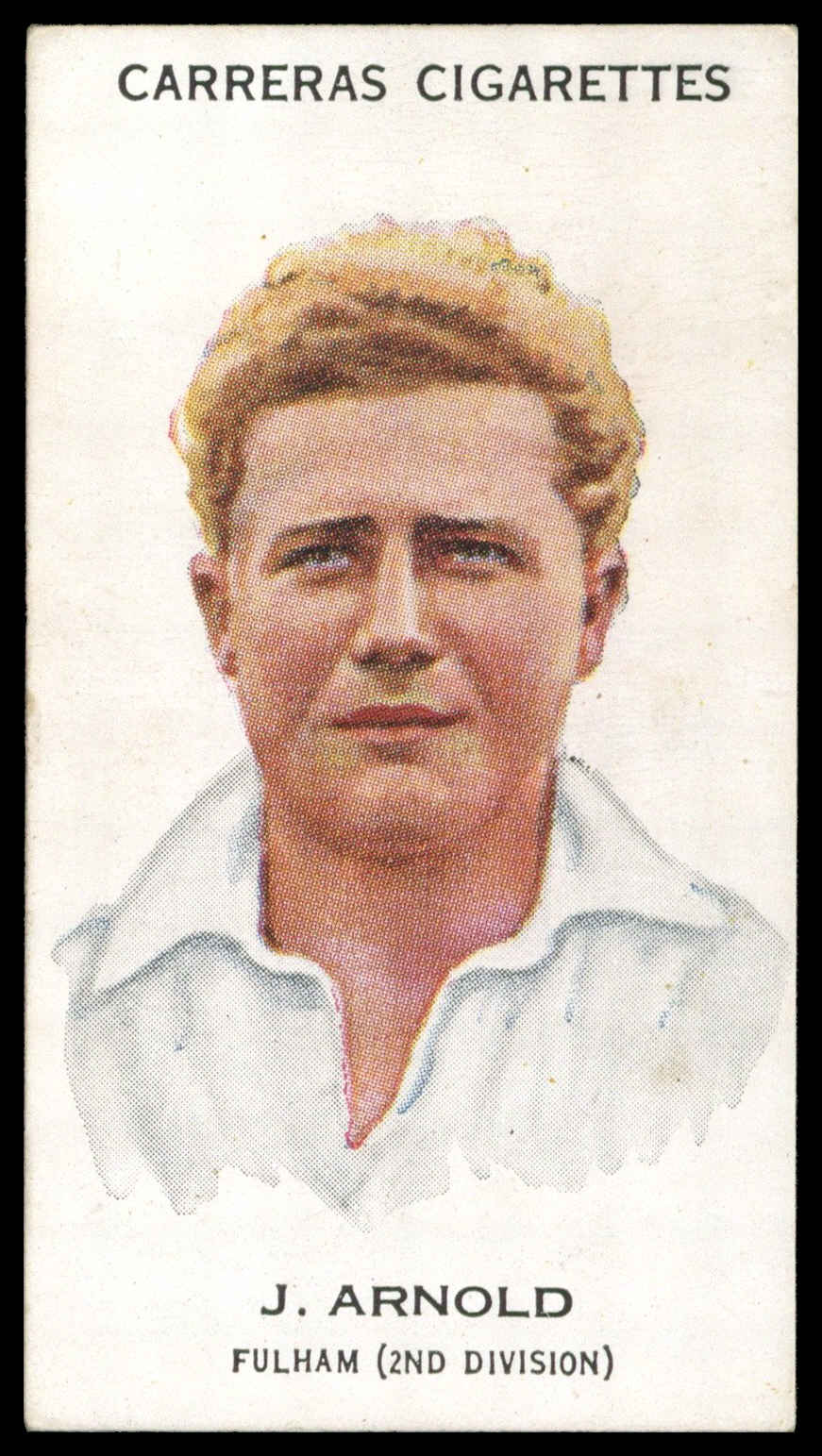 Carreras - 'Footballers (27mm)' (1934) - #5 - J. Arnold (Fulham) Carreras - 'Footballers (27mm)' (1934) - #5 - J. Arnold (Fulham)