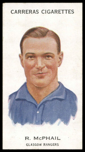 Carreras - 'Footballers (27mm)' (1934) - #54 - R. McPhail (Rangers) Carreras - 'Footballers (27mm)' (1934) - #54 - R. McPhail (Rangers)