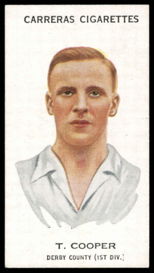 Carreras - 'Footballers (27mm)' (1934) - #65 - T. Cooper (Derby County)