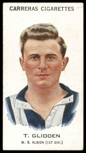 Carreras - 'Footballers (27mm)' (1934) - #75 - T. Glidden (West Bromwich Albion) Carreras - 'Footballers (27mm)' (1934) - #75 - T. Glidden (West Bromwich Albion)