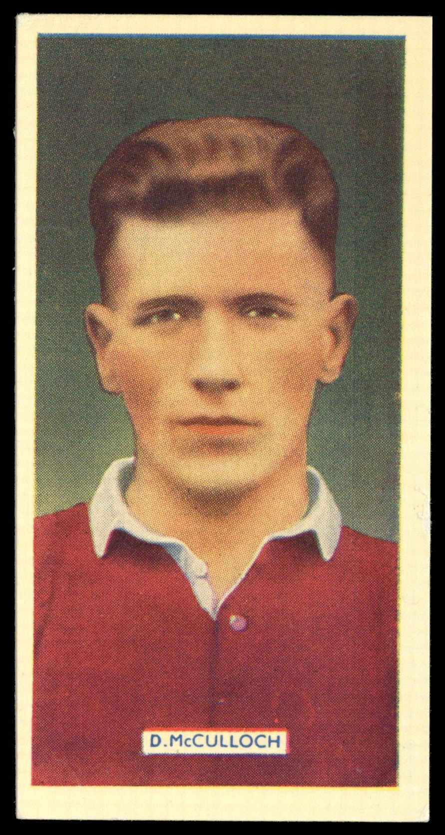 Carreras - 'Popular Footballers (White)' (1936) - #20 - D. McCulloch (Heart of Midlothian) Carreras - 'Popular Footballers (White)' (1936) - #20 - D. McCulloch (Heart of Midlothian)