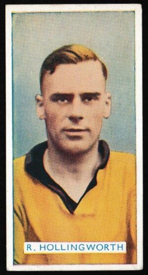 Carreras - 'Famous Footballers' (1936) - Card #1 - R. Hollingworth (Wolverhampton Wanderers)
