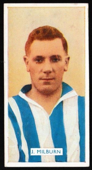 Carreras - 'Famous Footballers' (1936) - Card #17 - J. Milburn (Leeds United)