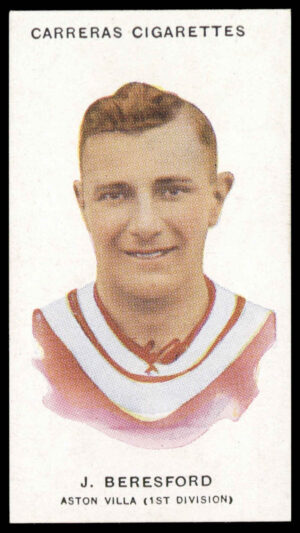 Carreras - 'Footballers (26mm)' (1934) - J. Beresford (Aston Villa)