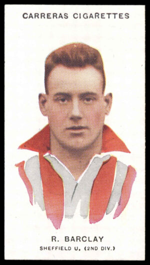 Carreras - 'Footballers (26mm)' (1934) - R. Barclay (Sheffield United)