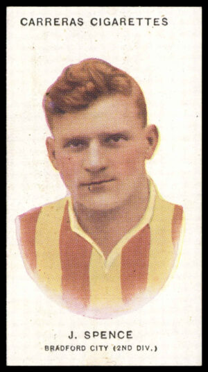 Carreras - 'Footballers (26mm)' (1934) - J. Spence (Bradford City)