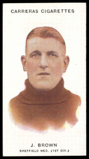 Carreras - 'Footballers (26mm)' (1934) - J. Brown (Sheffield Wednesday)