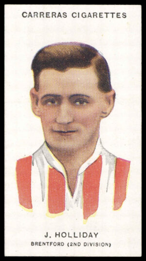 Carreras - 'Footballers (26mm)' (1934) - J. Holliday (Brentford)