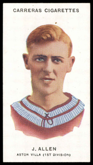 Carreras - 'Footballers (26mm)' (1934) - J. Allen (Aston Villa)