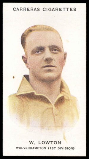 Carreras - 'Footballers (26mm)' (1934) - W. Lowton (Wolverhampton Wanderers)