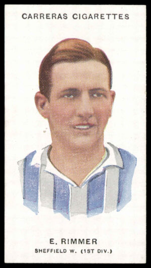 Carreras - 'Footballers (26mm)' (1934) - E. Rimmer (Sheffield Wednesday)