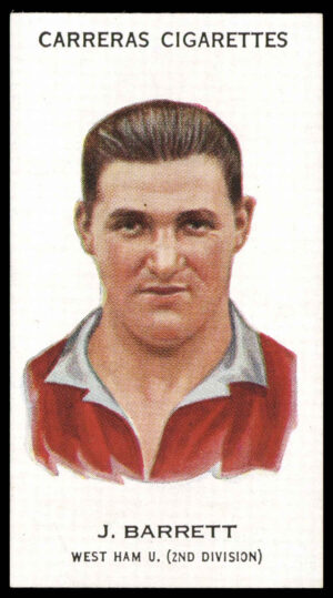 Carreras - 'Footballers (27mm)' (1934) - J. Barrett (West Ham United)