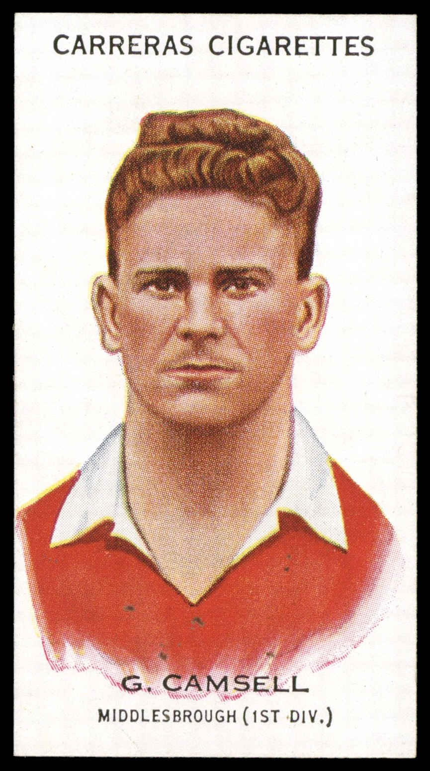 Carreras - 'Footballers (27mm)' (1934) - G. Camsell (Middlesbrough) Carreras - 'Footballers (27mm)' (1934) - G. Camsell (Middlesbrough)
