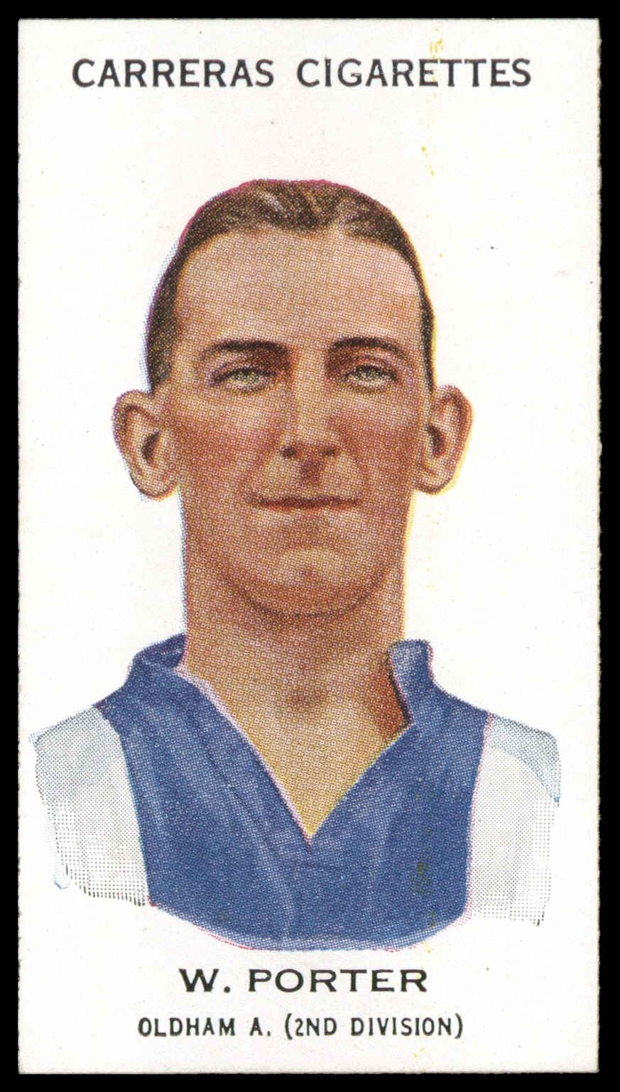 Carreras - 'Footballers (27mm)' (1934) - W. Porter (Oldham Athletic) Carreras - 'Footballers (27mm)' (1934) - W. Porter (Oldham Athletic)