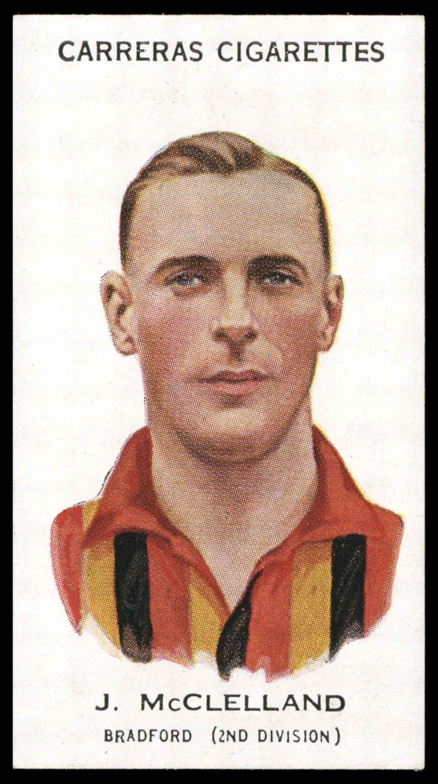 Carreras - 'Footballers (27mm)' (1934) - J. McLelland (Bradford) Carreras - 'Footballers (27mm)' (1934) - J. McLelland (Bradford)