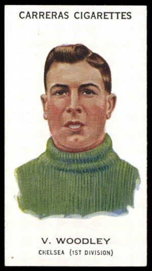 Carreras - 'Footballers (27mm)' (1934) - V. Woodley (Chelsea)