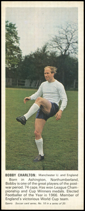Carr's Biscuits - 'Soccer Card Series' #10 - Bobby Charlton (Manchester United) (1967)