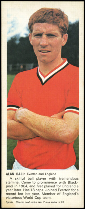 Carr's Biscuits - 'Soccer Card Series' #7 - Alan Ball (Everton) (1967)