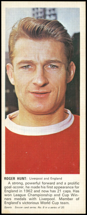 Carr's Biscuits - 'Soccer Card Series' #8 - Roger Hunt (Liverpool) (1967)