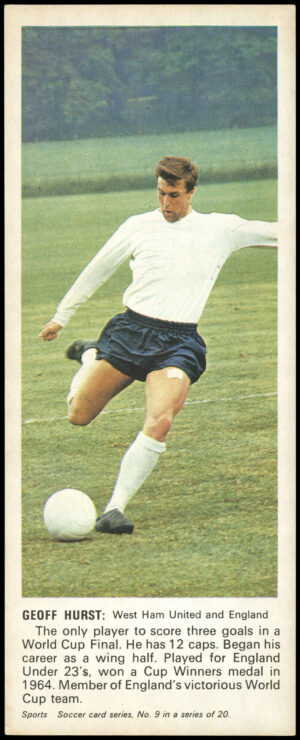 Carr's Biscuits - 'Soccer Card Series' #9 - Geoff Hurst (West Ham United) (1967)