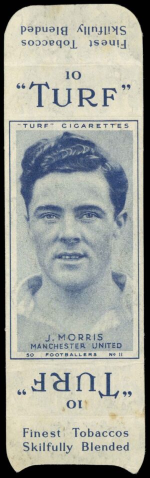 Carreras - 'Footballers (Turf Singles)' (1948) - J. Morris (Manchester United) Carreras - 'Footballers (Turf Singles)' (1948) - J. Morris (Manchester United)