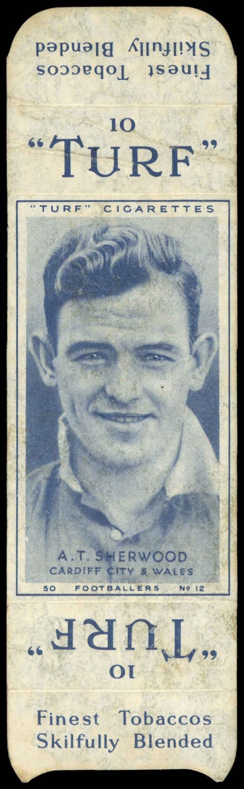 Carreras - 'Footballers (Turf Singles)' (1948) - A.T. Sherwood (Cardiff City) Carreras - 'Footballers (Turf Singles)' (1948) - A.T. Sherwood (Cardiff City)