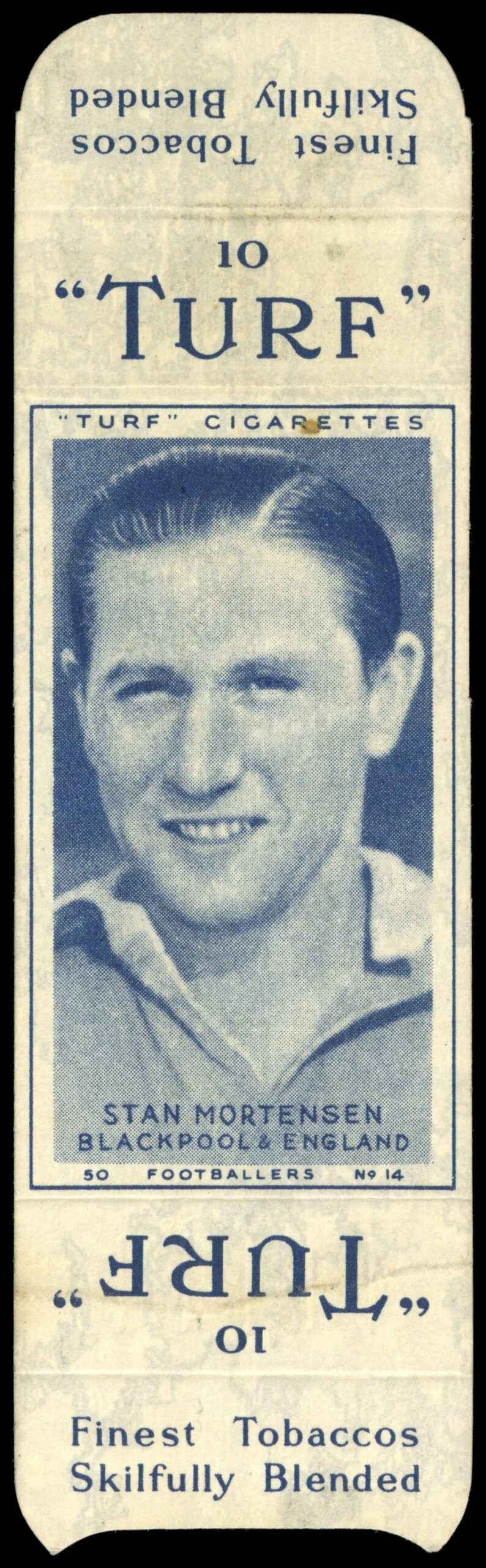 Carreras - 'Footballers (Turf Singles)' (1948) - Stan Mortenson (Blackpool) Carreras - 'Footballers (Turf Singles)' (1948) - Stan Mortenson (Blackpool)