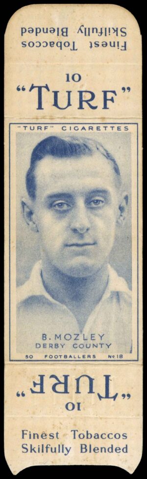 Carreras - 'Footballers (Turf Singles)' (1948) - B. Mozley (Derby County)