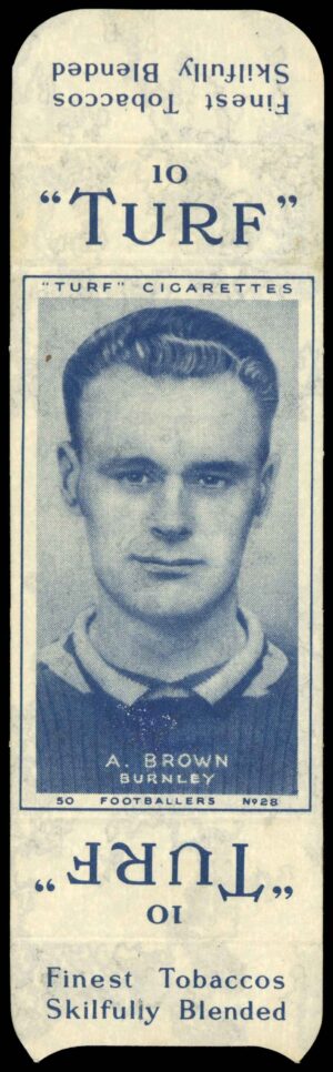 Carreras - 'Footballers (Turf Singles)' (1948) - A. Brown (Burnley)