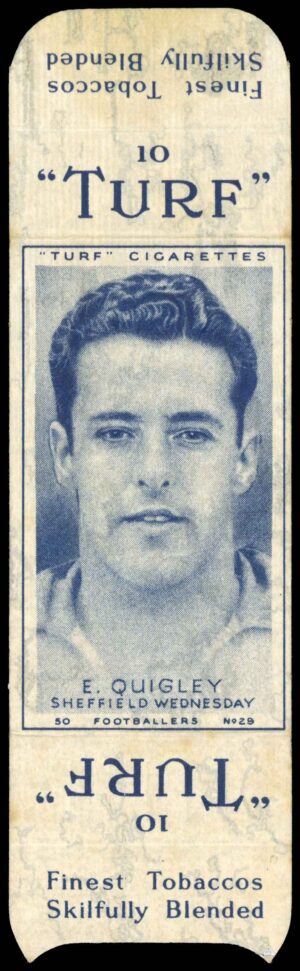 Carreras - 'Footballers (Turf Singles)' (1948) - E. Quigley (Sheffield Wednesday)