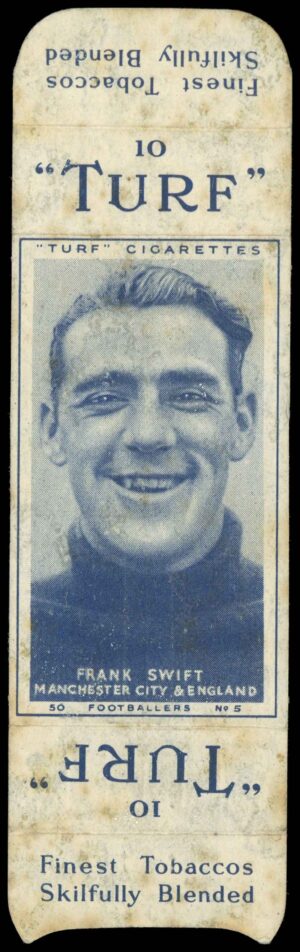 Carreras - 'Footballers (Turf Singles)' (1948) - Frank Swift (Manchester City) Carreras - 'Footballers (Turf Singles)' (1948) - Frank Swift (Manchester City)