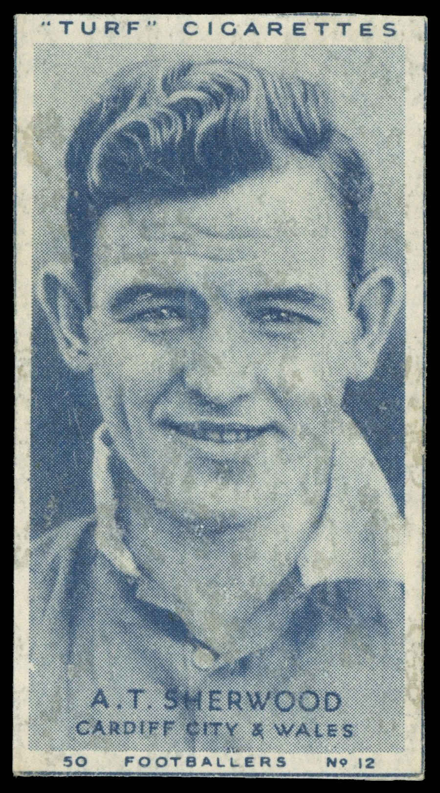 Carreras - 'Footballers (Turf Singles)' (1951) - A.T. Sherwood (Cardiff City) Carreras - 'Footballers (Turf Singles)' (1951) - A.T. Sherwood (Cardiff City)