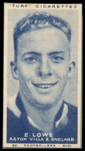 Carreras - 'Footballers (Turf Singles)' (1951) - E. Lowe (Aston Villa)