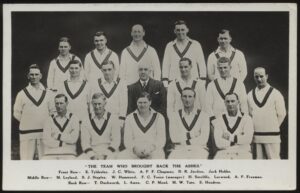The Team who Brought back the Ashes Postcard' (1929) - Unposted