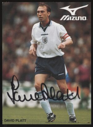 Mizuno - 'David Platt (England)' (c1990's) - Autographed Photo Mizuno - 'David Platt (England)' (c1990's) - Autographed Photo